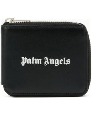 Palm Angels Logo Zip Wallet - Black