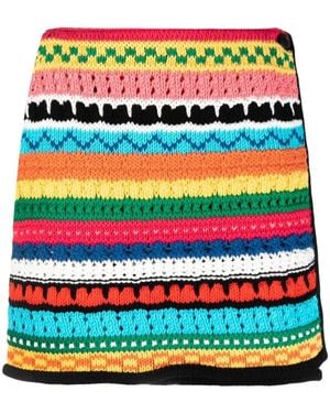 Alanui Over The Horizon Crochet Miniskirt - Black