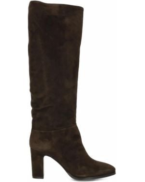 Julie Dee Suede Knee-High Boots - Black