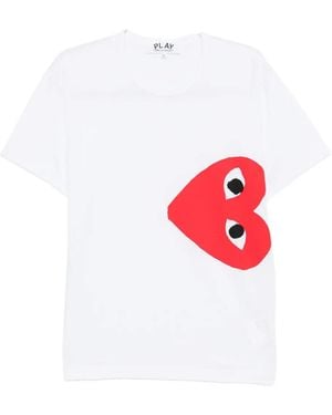 COMME DES GARÇONS PLAY ハートプリント Tシャツ - ホワイト