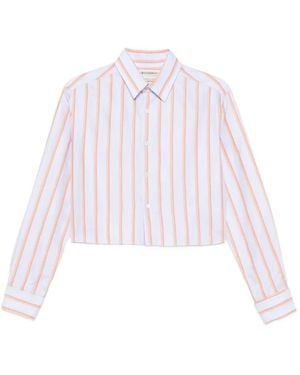 JW Anderson Gestreiftes Cropped-Hemd - Weiß