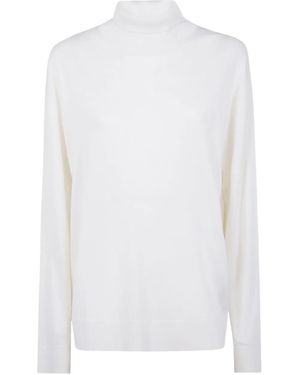 Laneus High-Neck Merino Sweater - White