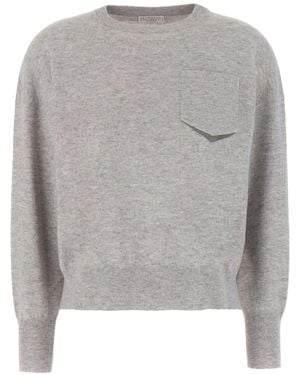 Brunello Cucinelli Bead-Detailed Cashmere Jumper - Grey