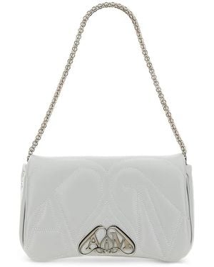 McQueen Logo Chain Shoulder Bag - White