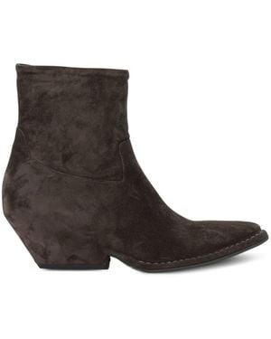 Roberto Del Carlo Suede Pointed-Toe Boots - Black
