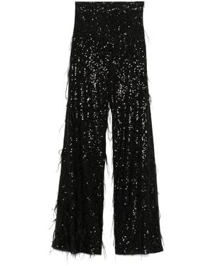 Nissa Sequin-Embellished Pants - Black