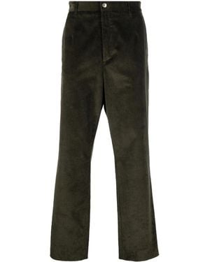 Roberto Cavalli Logo-Embroidered Corduroy Trousers - Black