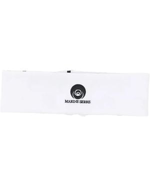 Marine Serre Moon-Print Logo-Print Headband - White
