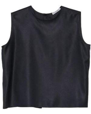 Dusan Sleeveless Back-Slit Top - Blue