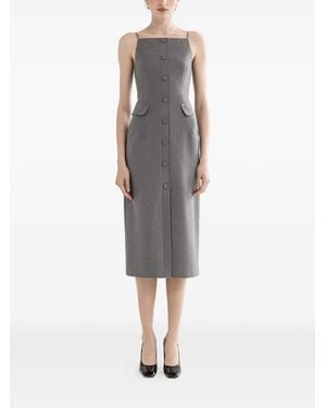 Nissa Sequined Button-Fastening Dress - Grey