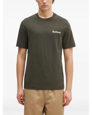 Barbour T-Shirt Met Geometrisch Patroon En Logodetail - Groen