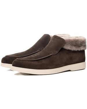 Poche Paris Fur Trim Boots - Brown