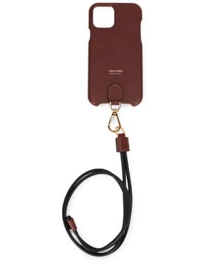 Tom Ford Leather Lanyard Iphone Case - White