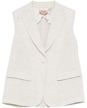 Twinset Flap-Pocket Single-Breasted Gilet - White