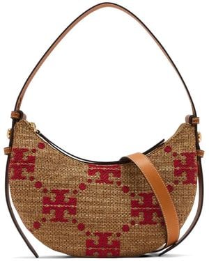 Tory Burch Romy Woven Shoulder Bag - Brown