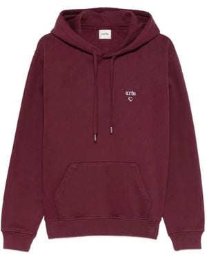 Arte' Embroidery-Logo Hoodie - Red