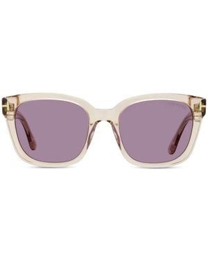 Tom Ford Haylay Rectangular-Frame Sunglasses - Purple