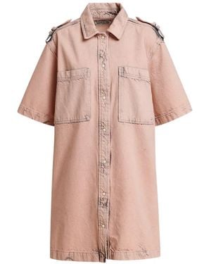 Essentiel Antwerp Kenim Shoulder-Tab Shirt Dress - Pink