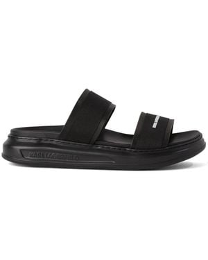 Karl Lagerfeld Kapri Logo-Embossed Slides - Black