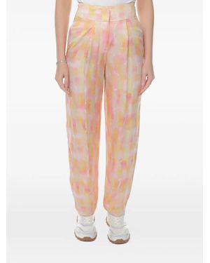 ARMANI EXCHANGE Abstract-Print Pleated Pants - Pink