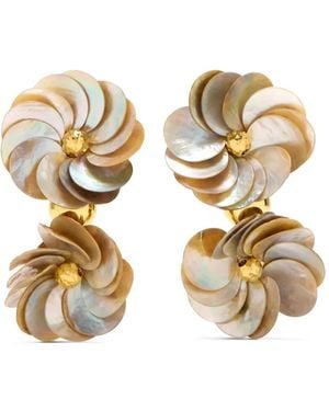 Vanina Fleur De Shells Clip-On Earrings - Metallic