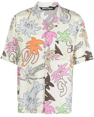 Palm Angels Palmity Allover-Print Shirt - Grey