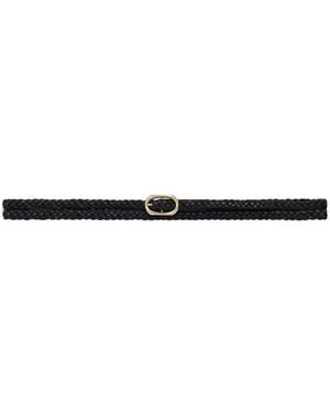 Anine Bing Braided Leather Belt - White