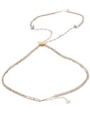 Genny Floral-Detail Crystal-Embellished Necklace - Natural