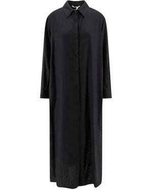 Hevò Shirt Maxi Dress - Black