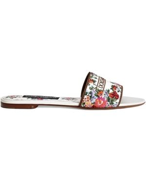 Dolce & Gabbana Sandalias Con Detalle Floral - Blanco