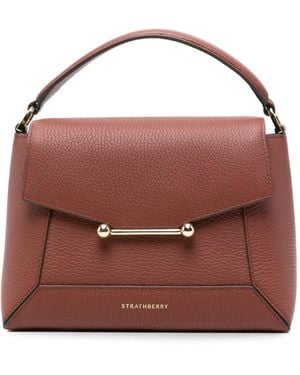 Strathberry Mosaic Leather Tote Bag - Brown