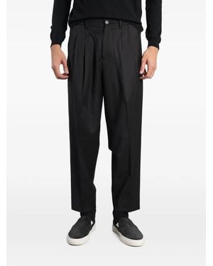 Low Brand Zen Pleated Elasticated-Waist Trousers - Black