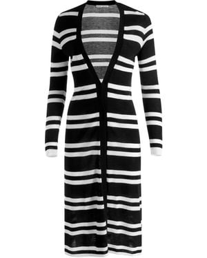 Alice + Olivia Gestreifter Callan Maxi-Cardigan - Schwarz