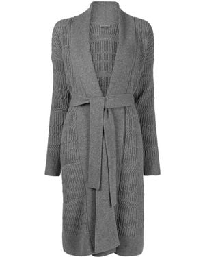 N.Peal Cashmere タイウエスト ニットコート - グレー