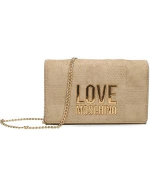 Love Moschino Chain-strap Logo-plaque Shoulder Bag - Natural