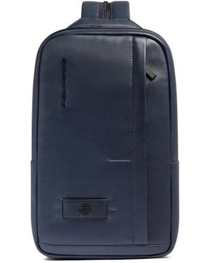 Piquadro Convertible Leather Shoulder Bag - Blue