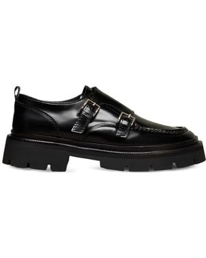 Ami Paris Strap-Detail Leather Monk Shoes - Black