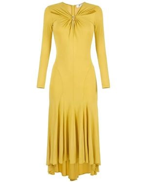 Elisabetta Franchi Cut-Out Midi Dress - Yellow