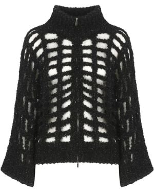 Peserico Pullover mit perforiertem Reißverschluss - Schwarz
