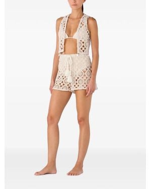 Palmacea Irene Crochet-Knit Shorts - White