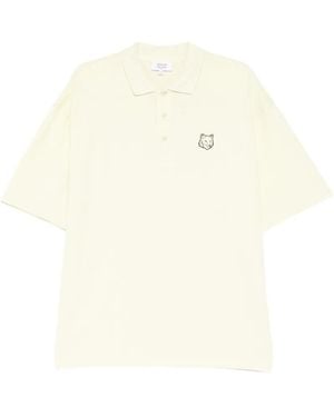 Maison Kitsuné Fox Head Polo Shirt - White