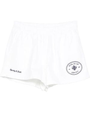 Sporty & Rich X Hotel Du Cap Eden Roc Eden Crest Logo-Embroidered Trousers - White