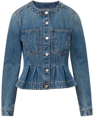 Veronica Beard Denim Jack Met Knopen - Blauw