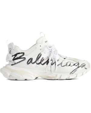 Balenciaga Track Graffiti-Print Trainers - White