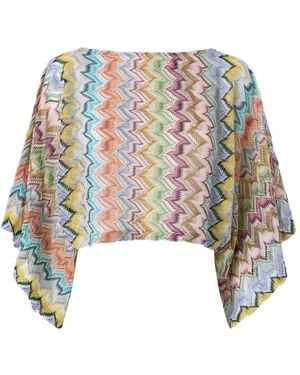Missoni Zigzag-Knit Cropped Beach Top - White