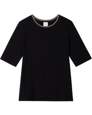 Paul Smith T-Shirt Mit Streifendetails - Schwarz