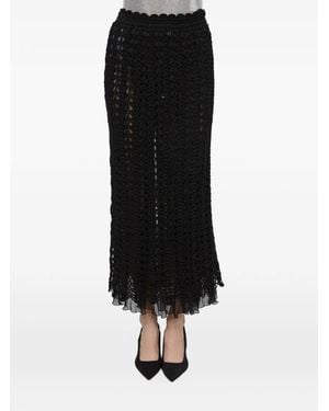 Atu Body Couture Jupe Mi-Longue À Bords En Crochet - Black