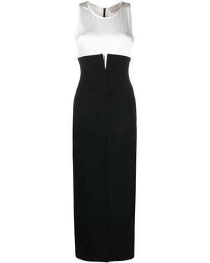 V:PM ATELIER Aria Two-Tone Crepe Maxi Dress - Black