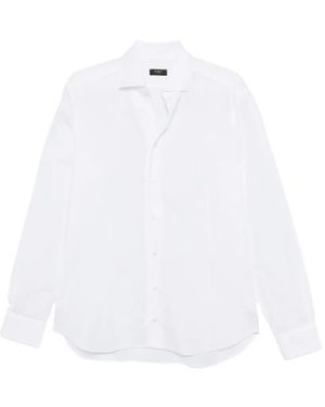 Barba Napoli Spread-Collar Button-Up Shirt - White