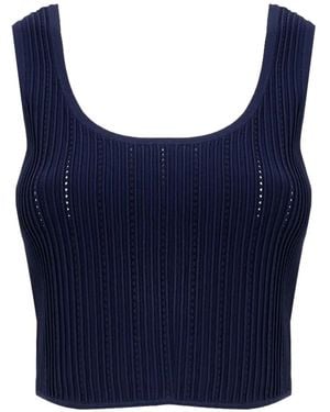 Jonathan Simkhai Rylan Pointelle-Knit Tank Top - Blue